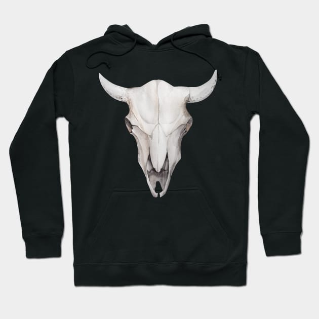 Buffalo skull Hoodie by peggieprints